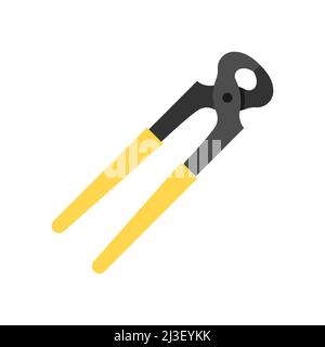 Carpenter pincer filled icon. linear style sign for mobile concept and web design. Pincer pliers filled vector icon. Symbol, logo illustration. Vector Stock Vector