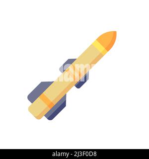 Missile rocket vector icon. filled flat sign for mobile concept and web design. Space rocket filled icon. Symbol, logo illustration. Vector graphics Stock Vector