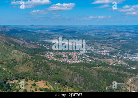 Aerial view of Covilha town in Portugal. Stock Photo