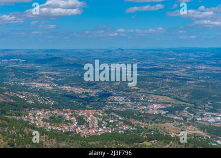 Aerial view of Covilha town in Portugal. Stock Photo