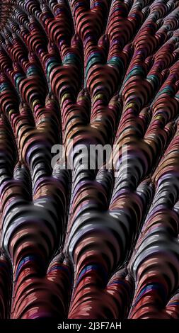 Ornate colourful and digitally generated 3D background Stock Photo