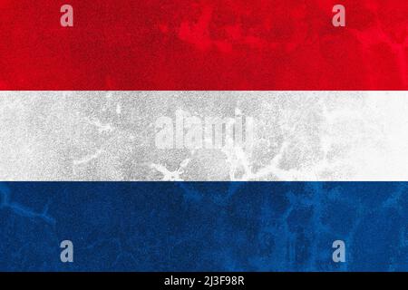 Flag of netherlands painted on a concrete wall surface Stock Photo