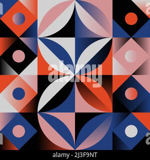 Abstract pattern graphics design inspired by modernism aesthetics arts made with bold geometric shapes. Stock Vector