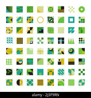 Modern abstract vector shapes collection of various simple geometric forms and colorful graphics elements. Stock Vector