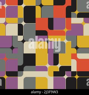 Boho Style inspired vector pattern made with abstract eclectic geometric shapes and elements. Stock Vector