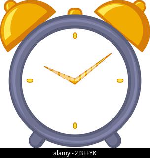 Colorful cartoon alarm clock icon on white background. Time management theme vector illustration for icon, web site or application decor. Stock Vector