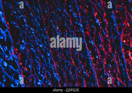 Blue red textured packing material Stock Photo