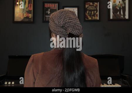 Female model in a cafe Stock Photo