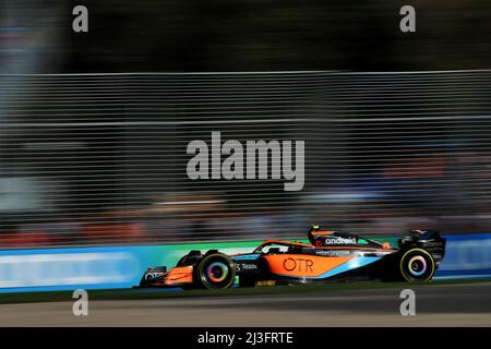 Melbourne, Australia. 08th Apr, 2022. Lando Norris (GBR) McLaren MCL36. Australian Grand Prix, Friday 8th April 2022. Albert Park, Melbourne, Australia. Credit: James Moy/Alamy Live News Stock Photo