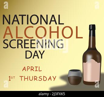 Banner Or Poster Vector Design For National Alcohol Screening Day Stock Vector