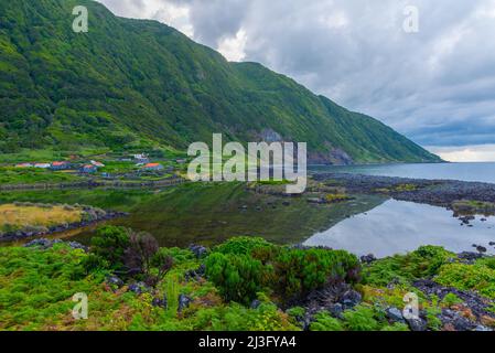 Faja dos Cubres marshes at Sao Jorge island in the Azores, Portugal. Stock Photo