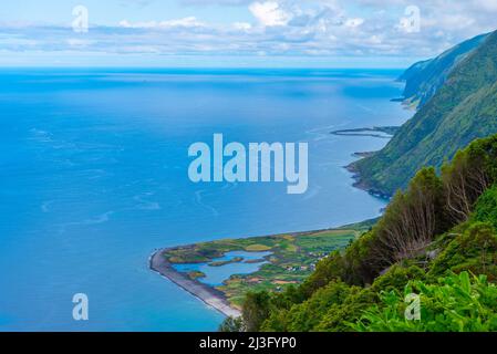 Faja dos Cubres marshes at Sao Jorge island in the Azores, Portugal. Stock Photo