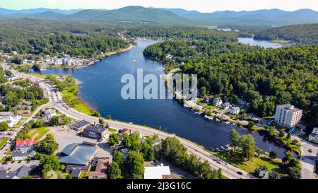 Lake Flower, Saranac Lake, NY, USA Stock Photo