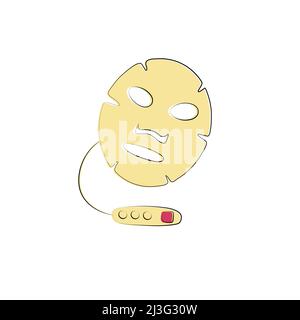 Led Face Mask Light Therapy. Beauty skin care equipment gadgets and devices. Sketch vector illustration. Techniques for youth and beauty. Stock Vector