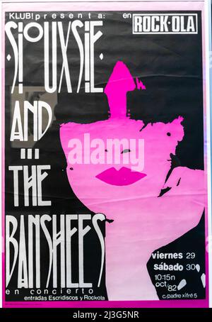 Siouxsie and the Banshees show concert poster, 1982. Rock Posters