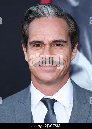 HOLLYWOOD, LOS ANGELES, CALIFORNIA, USA - APRIL 07: Tony Dalton arrives at the Los Angeles Premiere Of AMC's 'Better Call Saul' Season 6 held at the Hollywood American Legion Theatre Post 43 on April 7, 2022 in Hollywood, Los Angeles, California, United States. (Photo by Xavier Collin/Image Press Agency/Sipa USA) Stock Photo