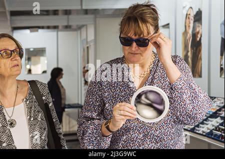 Brno, Czech Republic. 08th Apr, 2022. International Fair for Eye Optics, Optometry and Ophthalmology starts in Brno, Czech Republic, April 8, 2022. Credit: Patrik Uhlir/CTK Photo/Alamy Live News Stock Photo