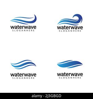 water wave logo design template Stock Vector