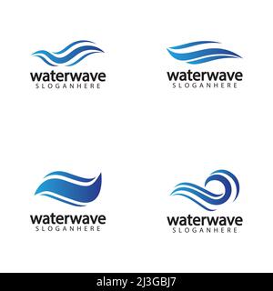 water wave logo design template Stock Vector