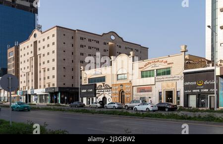 Riyadh, Saudi Arabia, 1st April 2022: street picture of Riyadh, Olaya street Stock Photo