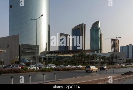 Riyadh, Saudi Arabia, 1st April 2022: street picture of Riyadh, Olaya street Stock Photo