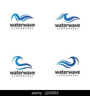 water wave logo design template Stock Vector