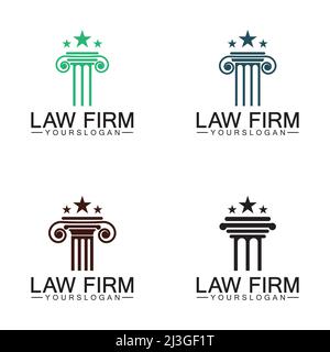 Law Firm Pillar Logo Template-Vector Stock Vector
