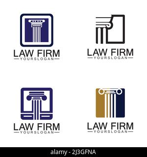 Law Firm Pillar Logo Template-Vector Stock Vector