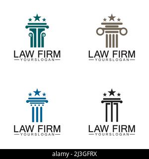 Law Firm Pillar Logo Template-Vector Stock Vector