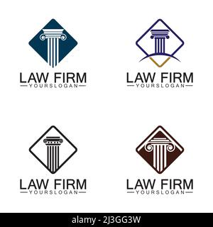 Law Firm Pillar Logo Template-Vector Stock Vector