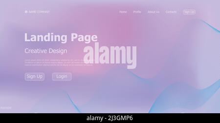 Gradient blue web template landing page digital website landing page design concept - Vector illustration Stock Vector