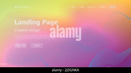 Gradient colorful web template landing page digital website landing page design concept - Vector illustration Stock Vector