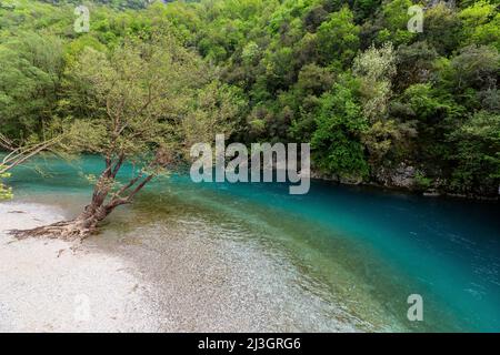 Greece, Epirus region, Zagorohoria Mountains, Vikos Gorge National Park (The deepest gorges in the world), the natural pools of Papingo, called Kolymbithres or Ovidres by the locals Stock Photo