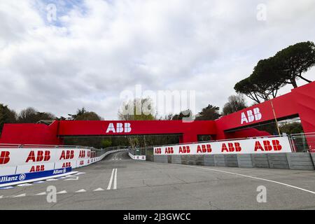 Rome, Italy. 08th Apr, 2022. ABB corner illustration, during the 2022 Rome City ePrix, 3rd meeting of the 2021-22 ABB FIA Formula E World Championship, on the Circuit Cittadino dellâ&#x80;&#x99;EUR from April 8 to 10, in Rome, Italy - Photo: Gregory Lenormand/DPPI/LiveMedia Credit: Independent Photo Agency/Alamy Live News Stock Photo