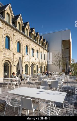 France, Normandie, Calvados, Cote Fleurie, Deauville, Les Franciscaines media library, architect Alain Moatti Stock Photo