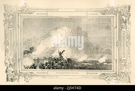 'Storming of Fort Teneria', 1849. Scene from the Battle of Monterrey during the Mexican-American War. From &quot;Pictorial History of Mexico and the Mexican War&quot;, by John Frost, LL.D.. [Thomas, Cowperthwait and Co., Philadelphia, 1849] Stock Photo
