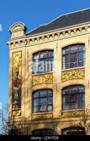 France, Bas Rhin, Strasbourg, Neustadt district dating from the german period listed as World Heritage by UNESCO, Academie street, School of Decorative Arts of 1892, the Rhenish School of Art (Haute Ecole des Arts du Rhin), Art Nouveau style (Jugenstil) Stock Photo