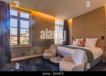 France, Indre et Loire, Loire valley listed as World Heritage by UNESCO, Tours, Les Trésorières, first five-star hotel in the city center Stock Photo
