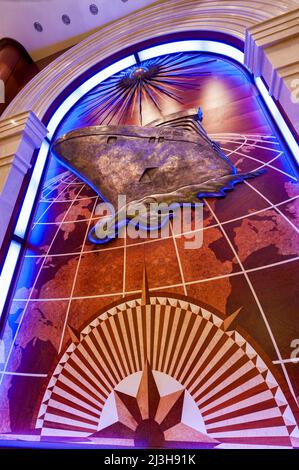 Onboard interiors of the Cunard Vista class cruise ship, Queen Victoria. Stock Photo