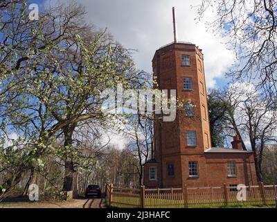 Semaphore Tower at Wisley and Ockham Common, Chatley Heath, Surrey, UK. Stock Photo