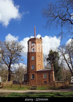 Semaphore Tower at Wisley and Ockham Common, Chatley Heath, Surrey, UK. Stock Photo