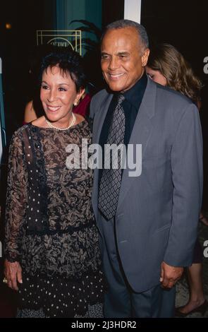 Harry Belafonte and wife Julie Robinson attend the 10th Annual IFP Gotham Awards at Pier Sixty at Chelsea Piers in New York City on September 20, 2000.  Photo Credit: Henry McGee/MediaPunch Stock Photo