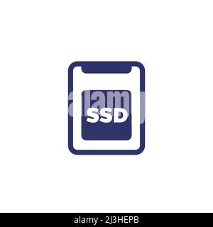 ssd drive icon on white Stock Vector