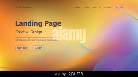 Gradient colorful web template landing page digital website landing page design concept - Vector illustration Stock Vector