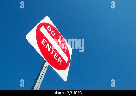 Do not enter sign for drivers to see and follow on one way streets and such Stock Photo