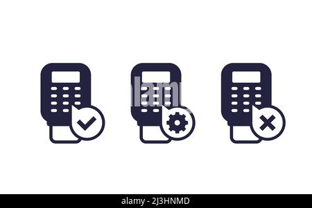 pos terminal icons on white Stock Vector