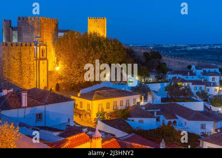 Obidos Castle night view