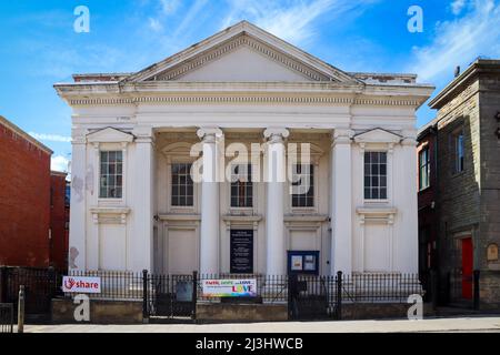 White building, unusual church in Chester Stock Photo