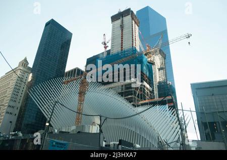 WORLD TRADE CENTER, New York City, NY, USA, At the new One World Trade Center in lower Manhattan Stock Photo