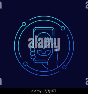 incoming video call linear icon Stock Vector